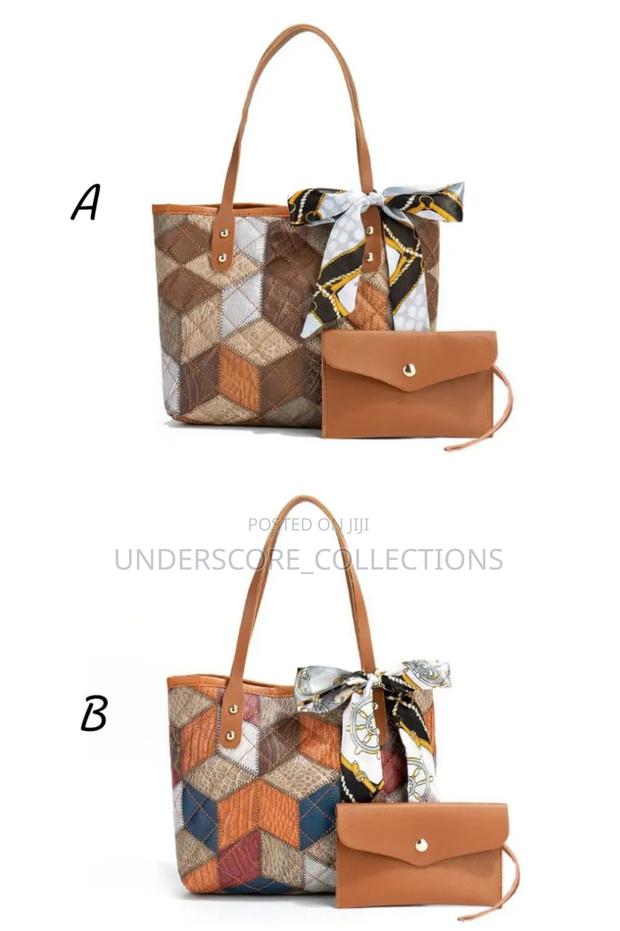 Multicolored Diamond Grid Printed Handbag - main view