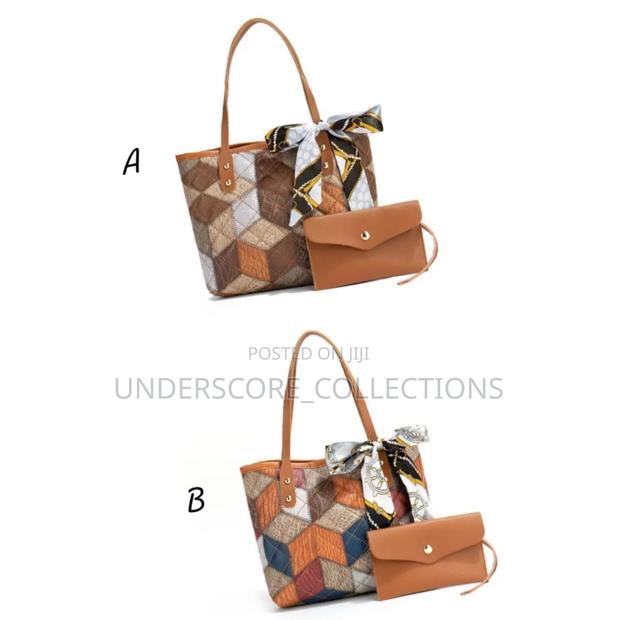 Multicolored Diamond Grid Printed Handbag - thumbnail 2