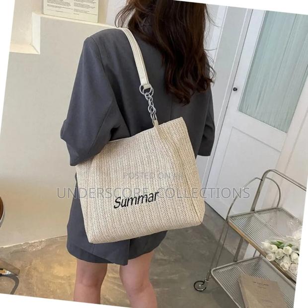 *Retro Straw Woven Summer Tote Bag - thumbnail 2