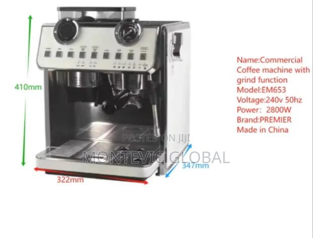 Em653 Commercial Coffee Machine With Grind Function - main view