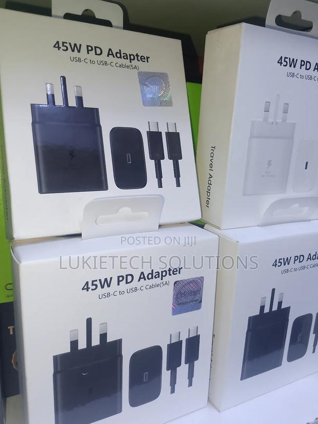 Samsung Fast Charger 45watts 5a Cable, Black White - main view