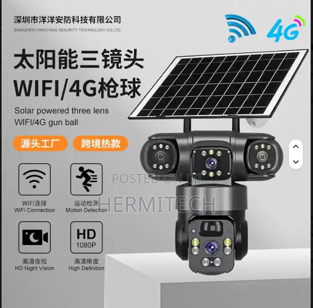Three Lens Outdoor Cameras PTZ 360 Wireless