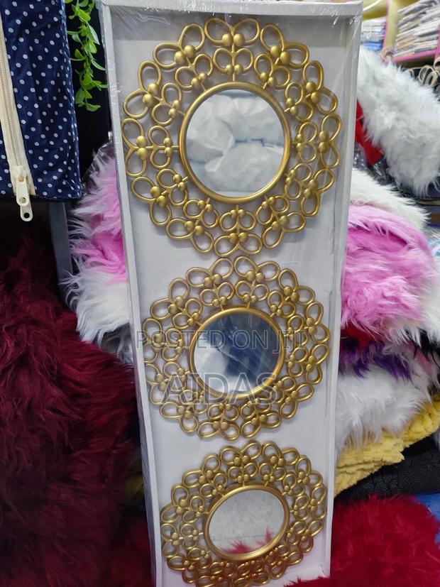 3 PCS Round Wall Mirrors – Luxury Home Decor Set"
