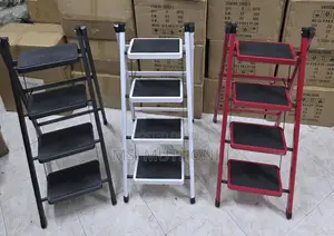 4 Steps Collapsible Ladder for Indoor Outdoor Use