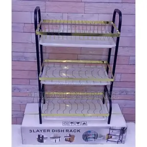 Dish Rack 3 Layer Advanced Gold Black