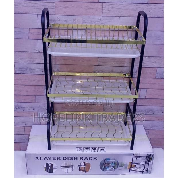 Dish Rack 3 Layer Advanced Gold Black