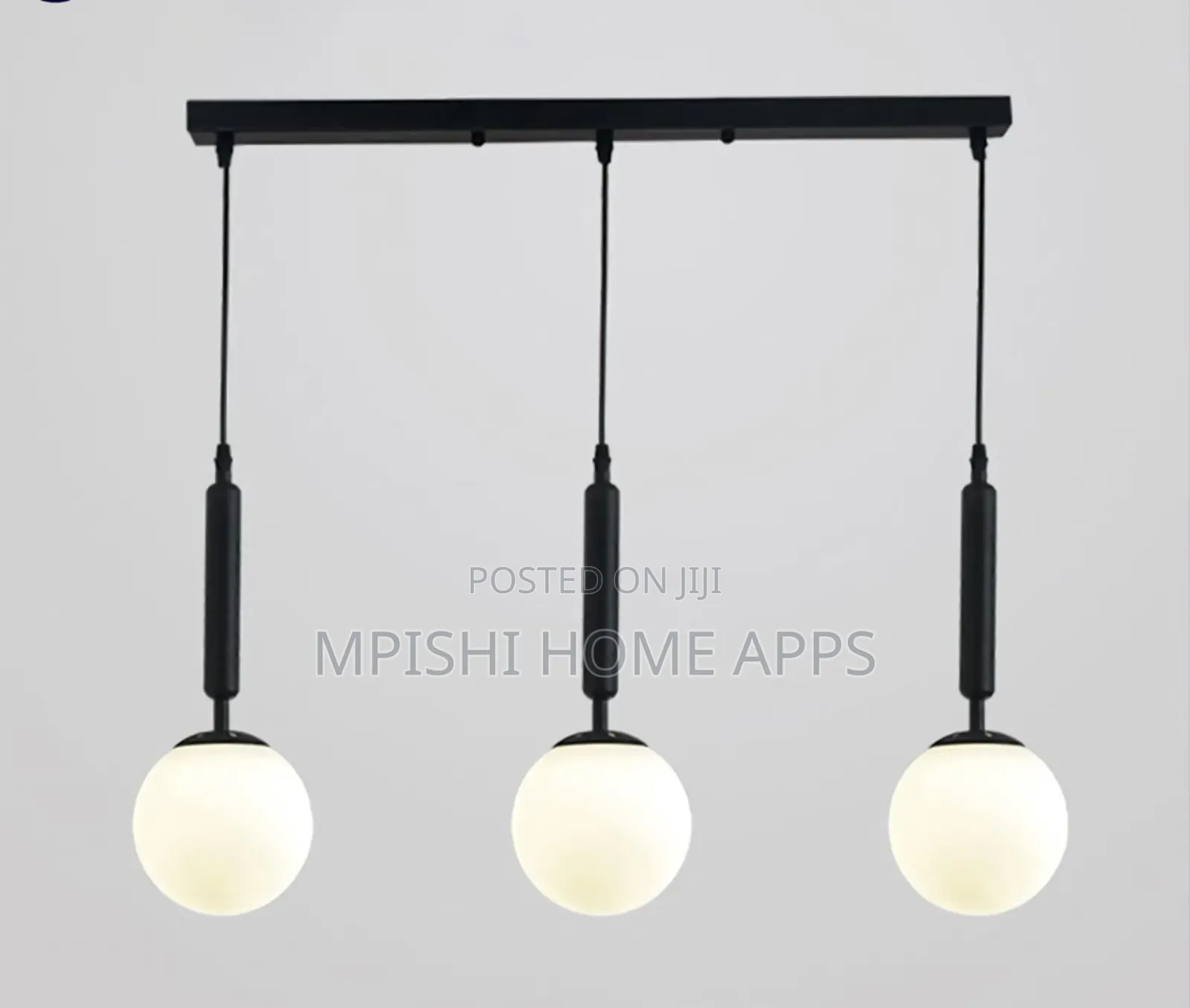 3 in 1 Globe Pendant Light - Black