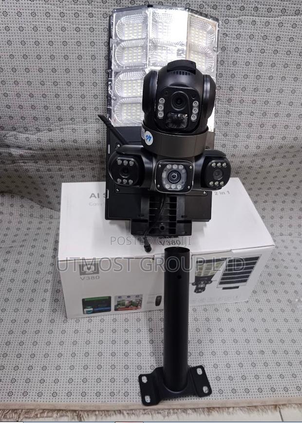 Good V380 Pro Dual Lens Ai Solar Camera + Lighting 2 in 1 4g