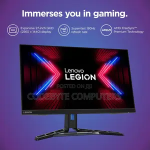 Lenovo Legion R27qc-30 27" Qhd Curved Gaming Monitor
