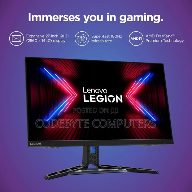 Lenovo Legion R27qc-30 27" Qhd Curved Gaming Monitor