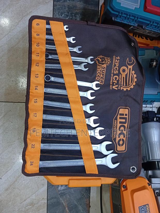 Ingco 12-Piece Combination Spanner Set, - thumbnail 4