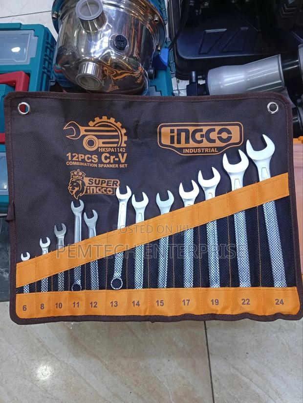 Ingco 12-Piece Combination Spanner Set, - thumbnail 3