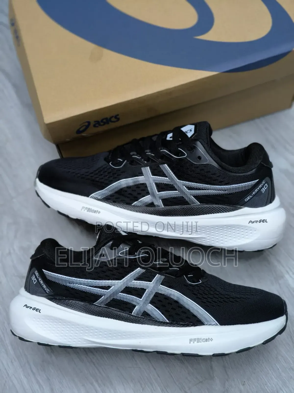 Asics Black Pure Gel Trainers/Running Shoes