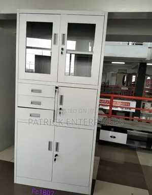 Imported Modern Metallic Storage/ Filing Cabinet With Safe