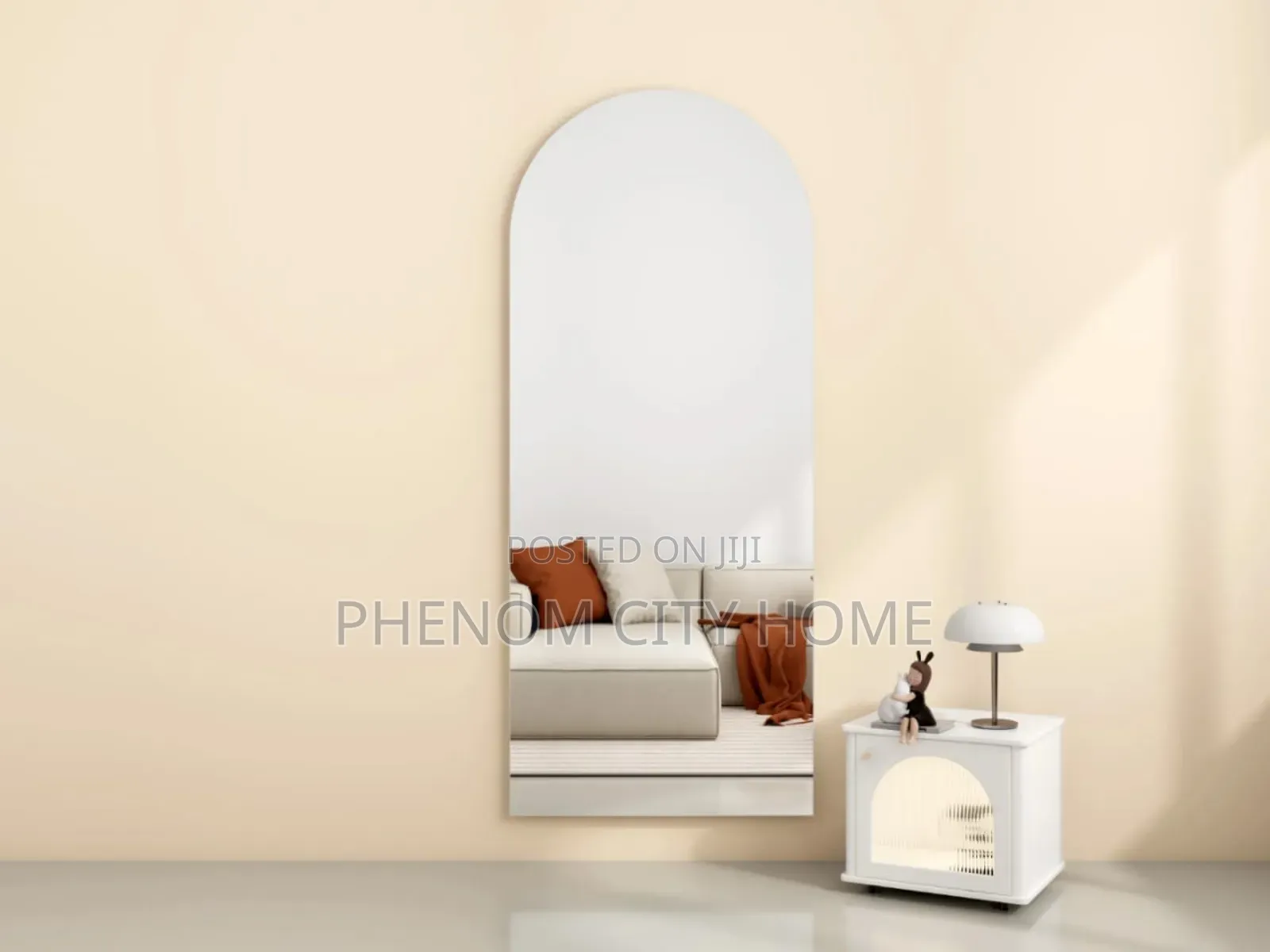 Semi Circle Acrylic Peel and Stick Mirror