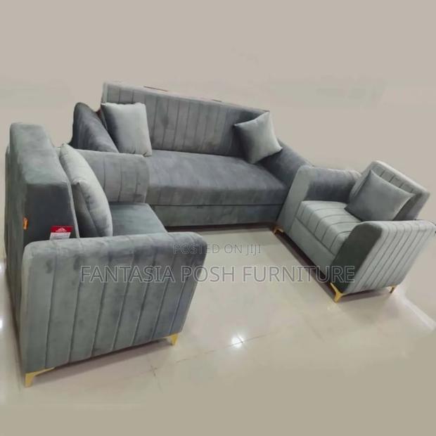 5 Seater Grey Sofa Set - Pay on Delivery - main view