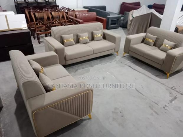 Sofa Set With Gold Trim (7 Seaters in Total) - main view
