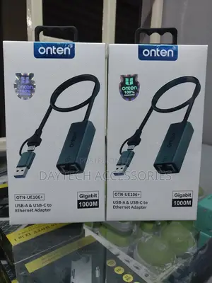 Onten Ue106+ Usb-a Usb-C to Gigabit Ethernet Adapter.