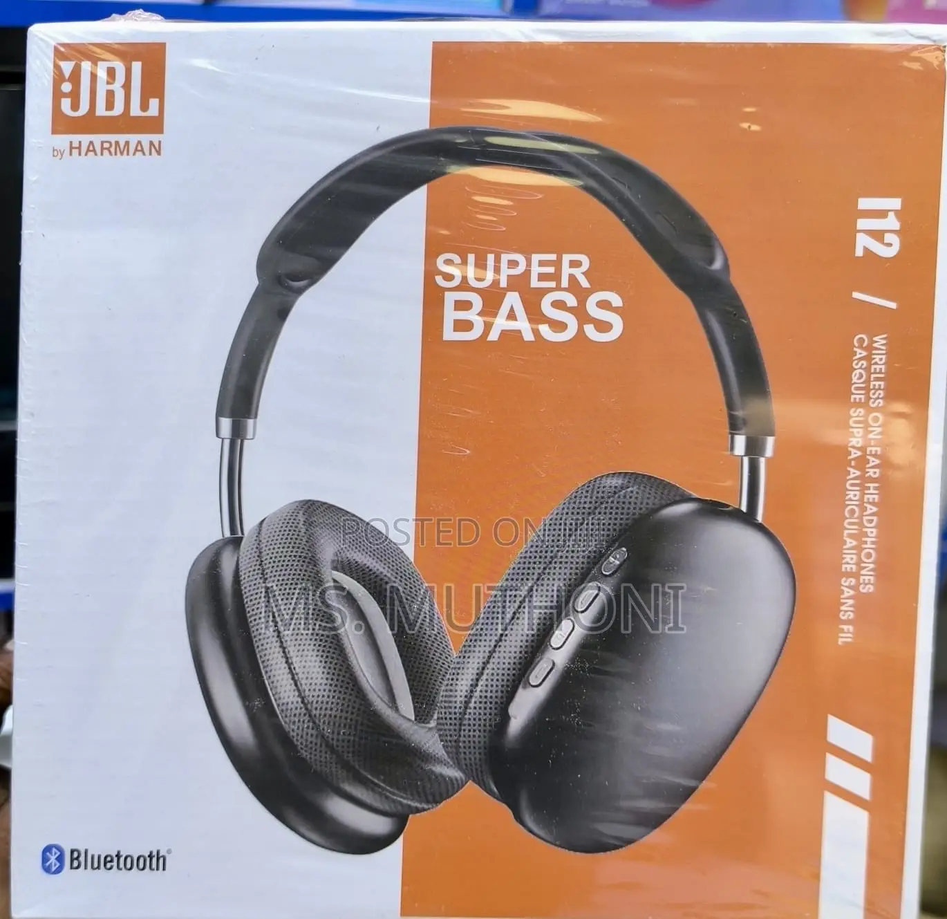 JBL I12 Super Bass Wireless Headphones.