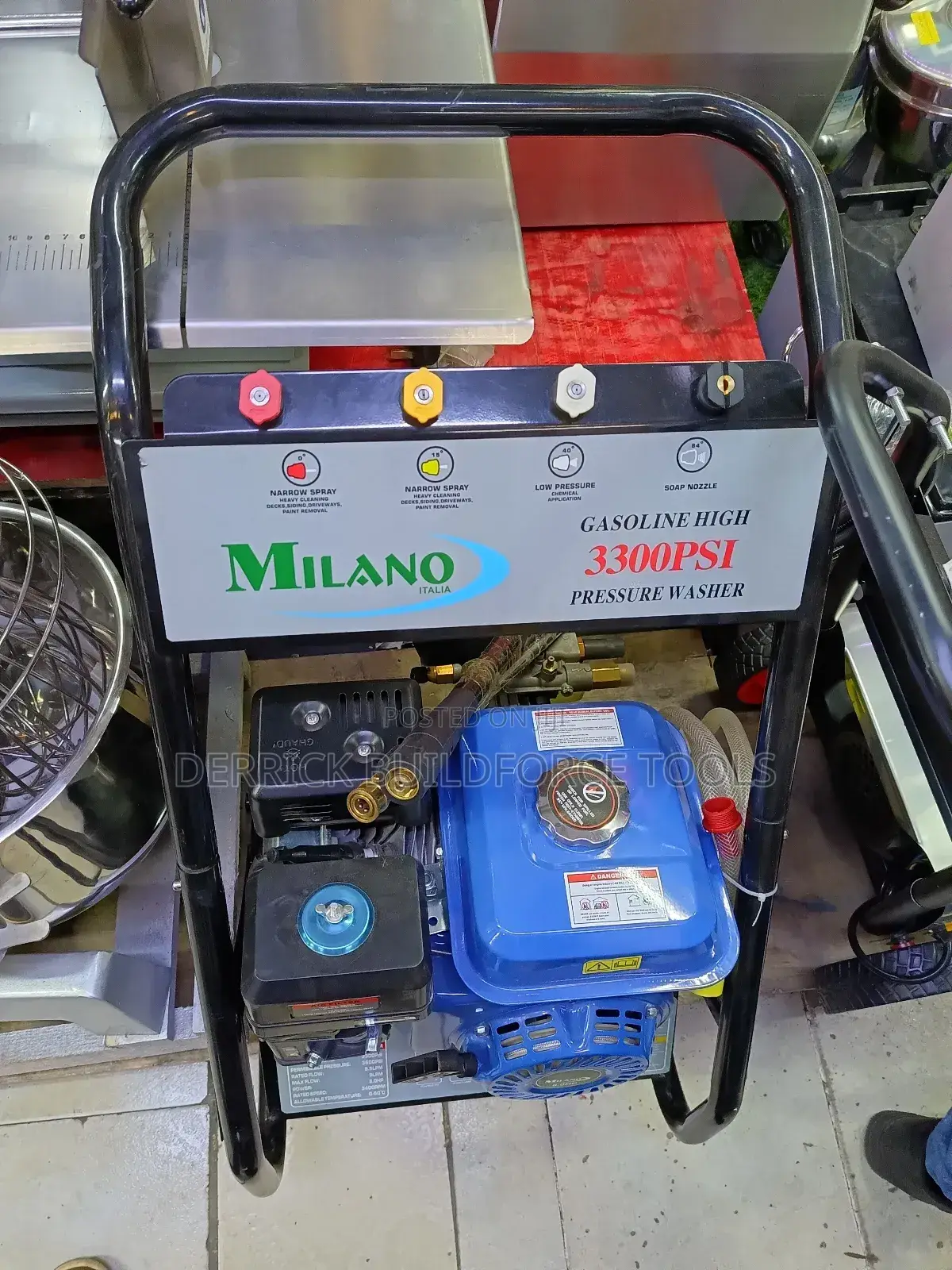 Milano Pressure Washer Petrol 3300psi 8.0hp Engine