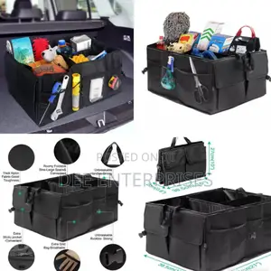Large Capacity Divided Car Boot Organizer With Compartments