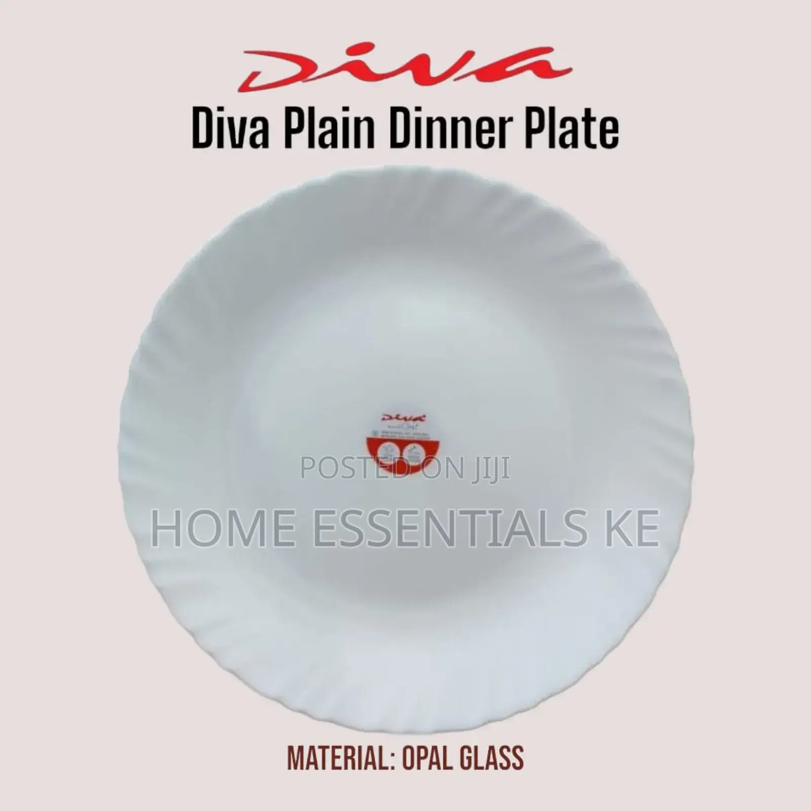 6pc Diva Plain Dinner Plate 
10" 11"