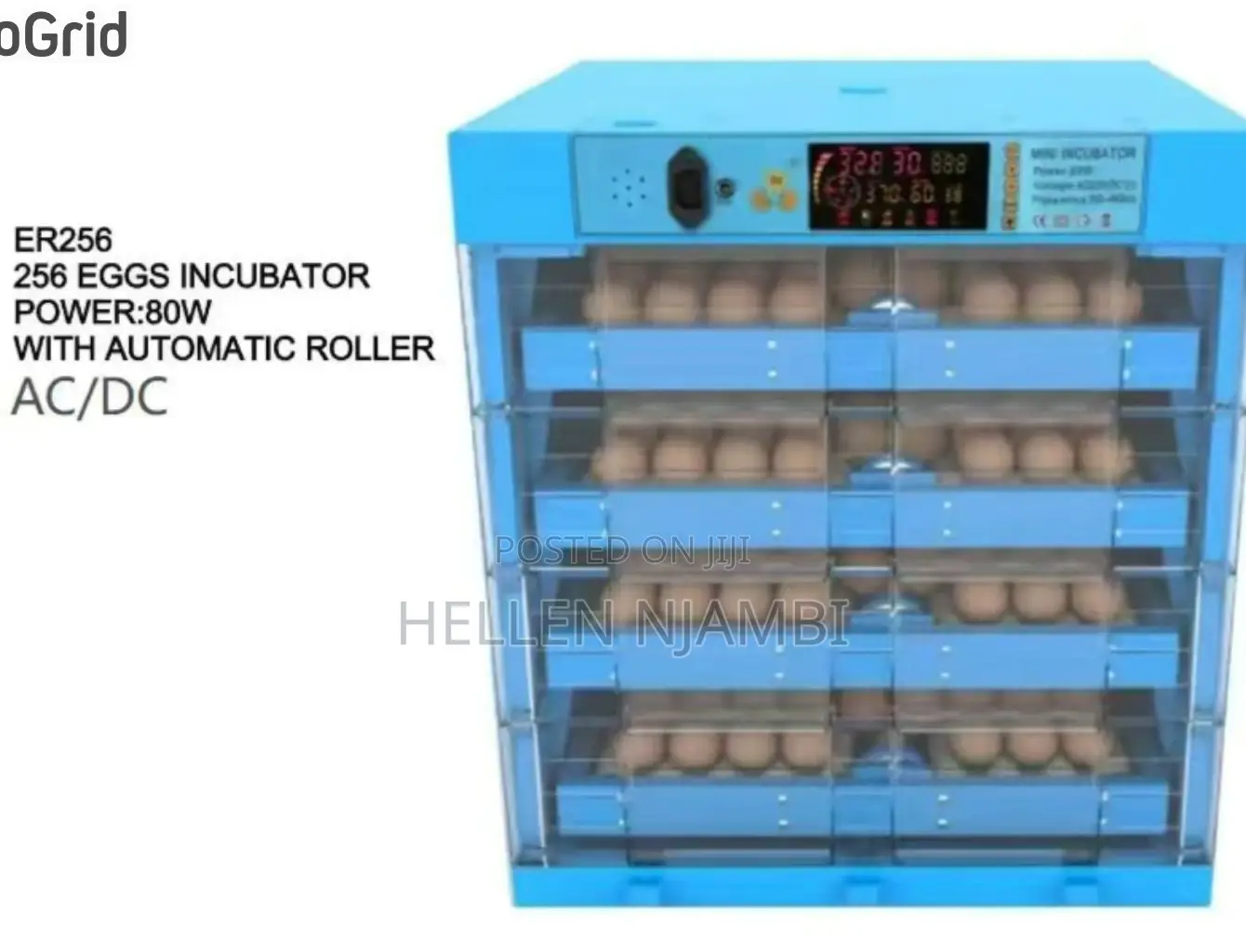 256eggs Incubator With Automatic Roller Ac/Dc