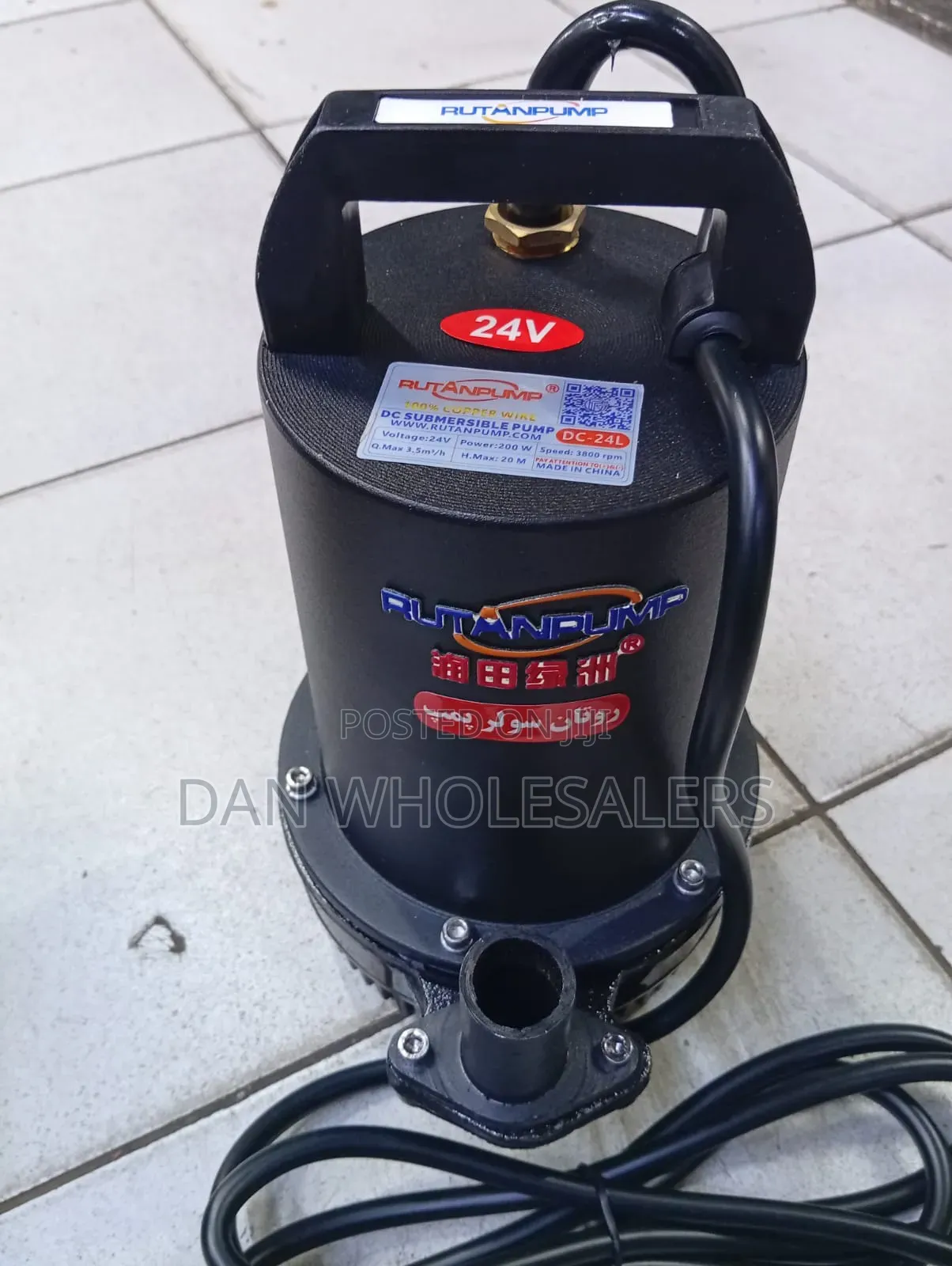 Rutan Battery Pump
24 Volts 
200 Watts
20m