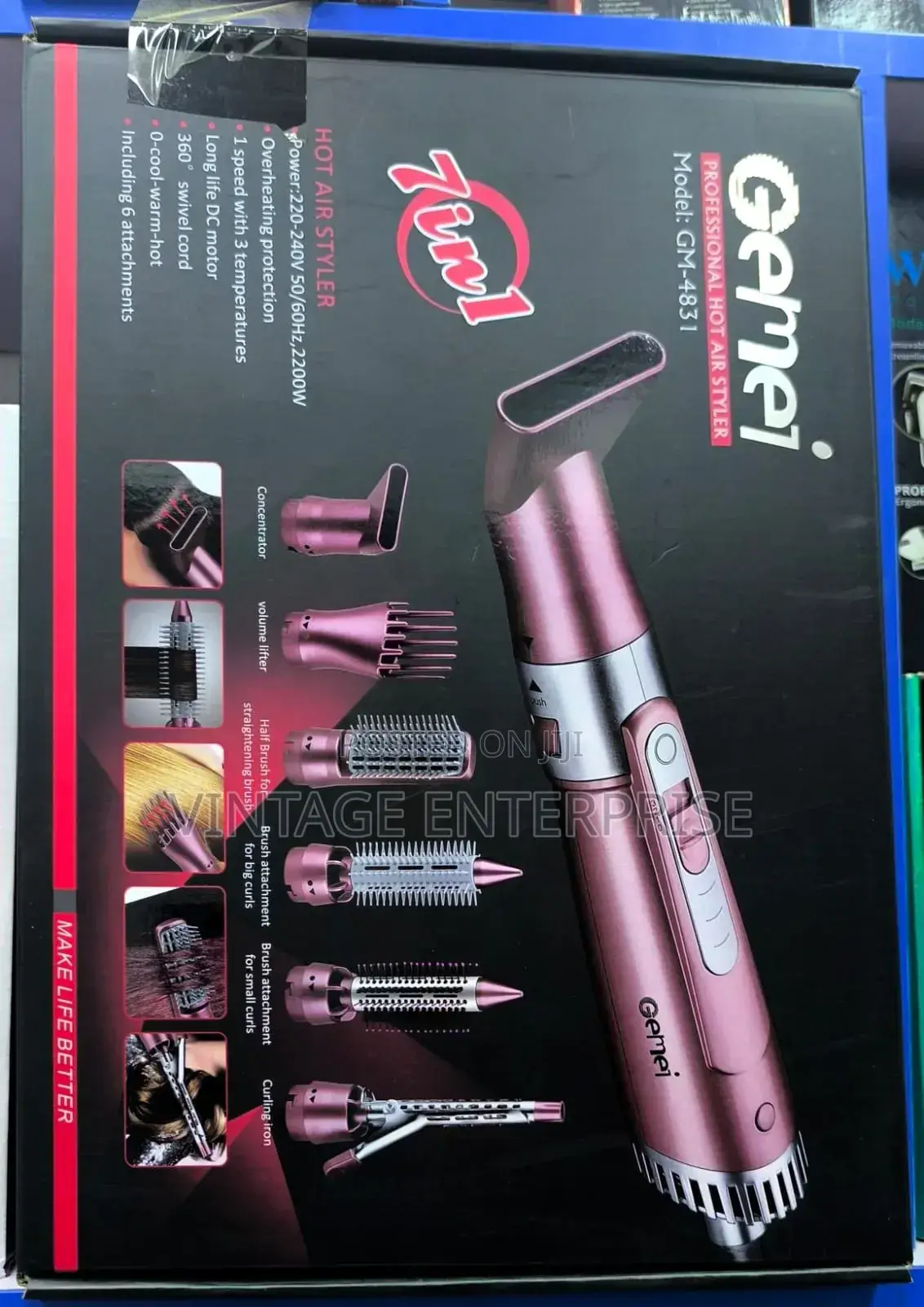Gemei 7in1 Hot Hair Brush
