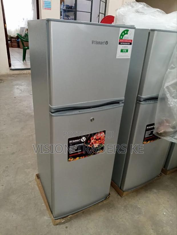 Silver Volsmart 138litres Double Door Fridge Refrigerator