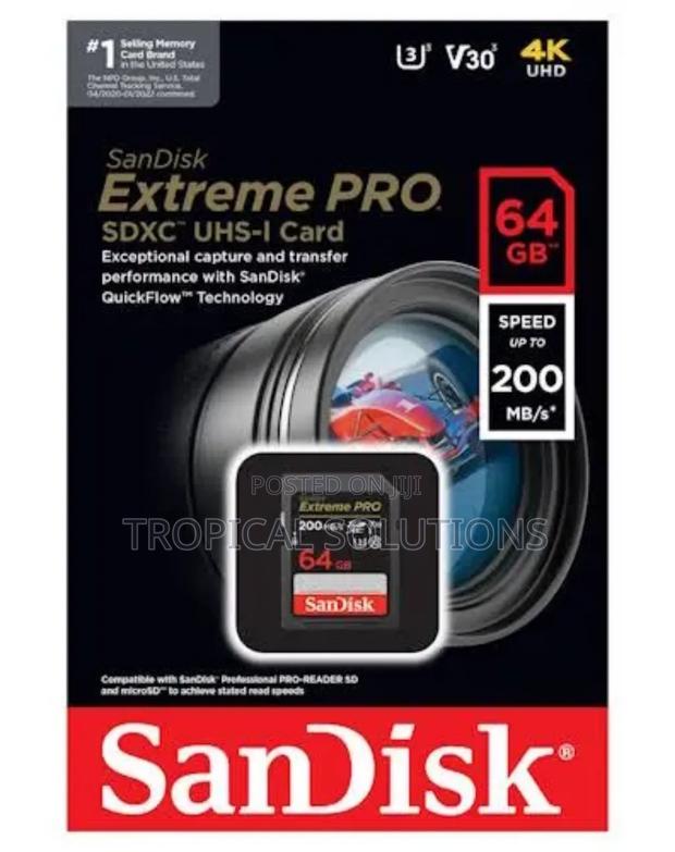 64gb Sandisk Extreme Pro SDHC and SDXC 64gb Card