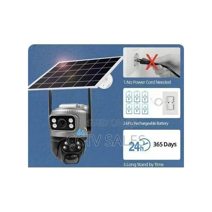 Dual Lens 4g Solar Camera With Audio and Remote Viewing