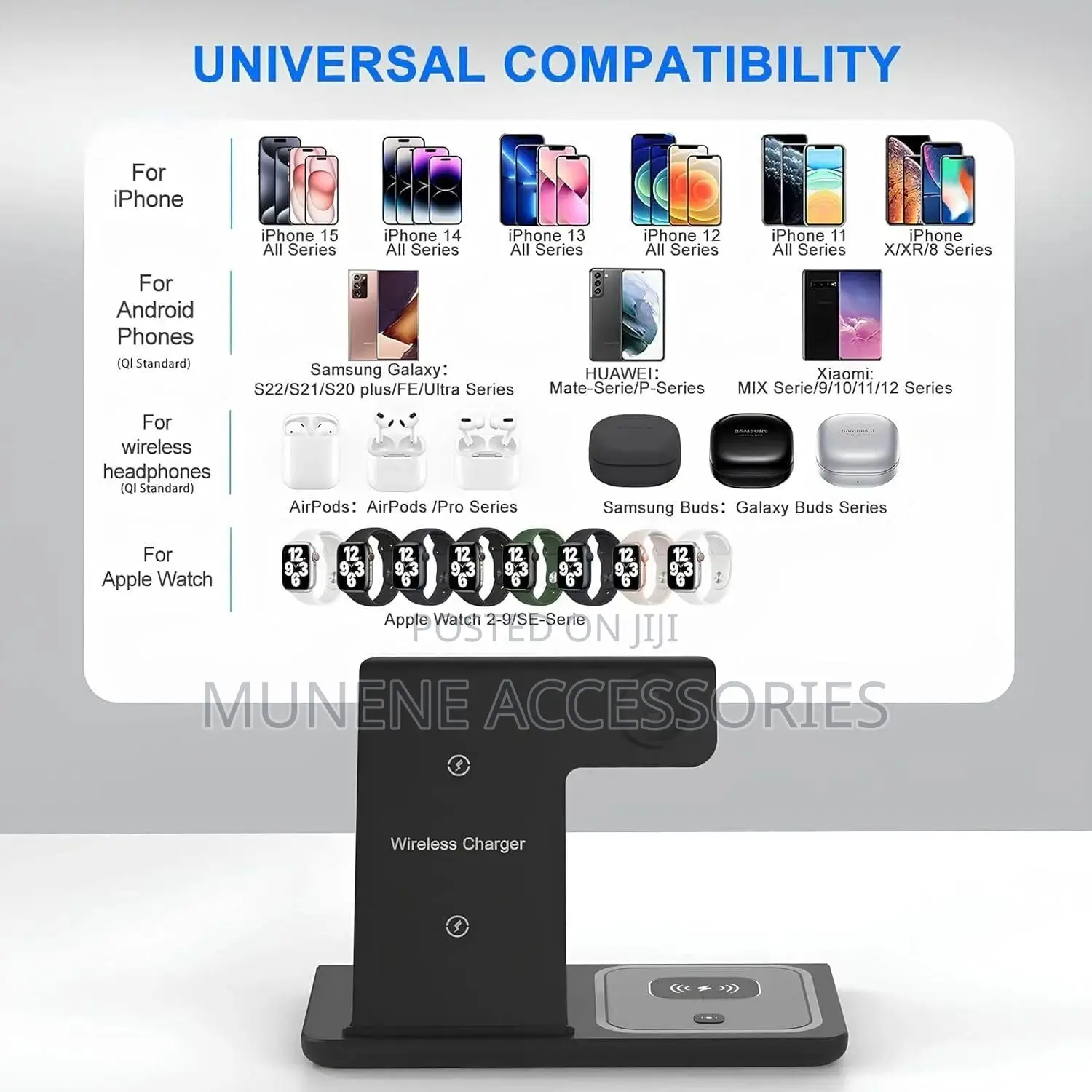 3in1 Universal Wireless Charging Pad - Phone Smartwatch Pods