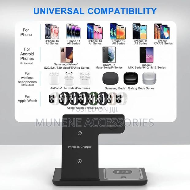 3in1 Universal Wireless Charging Pad - Phone Smartwatch Pods - main view