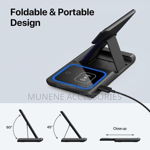 3in1 Universal Wireless Charging Pad - Phone Smartwatch Pods - thumbnail 3