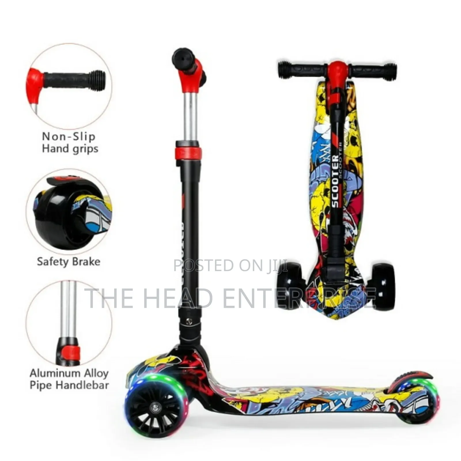 Adjustable Heights Scooter With Multicolor Wheels