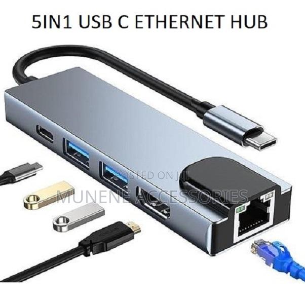 Usb Type-C to 5-in-1 Usb C Adapter With Hdmi Ethernet