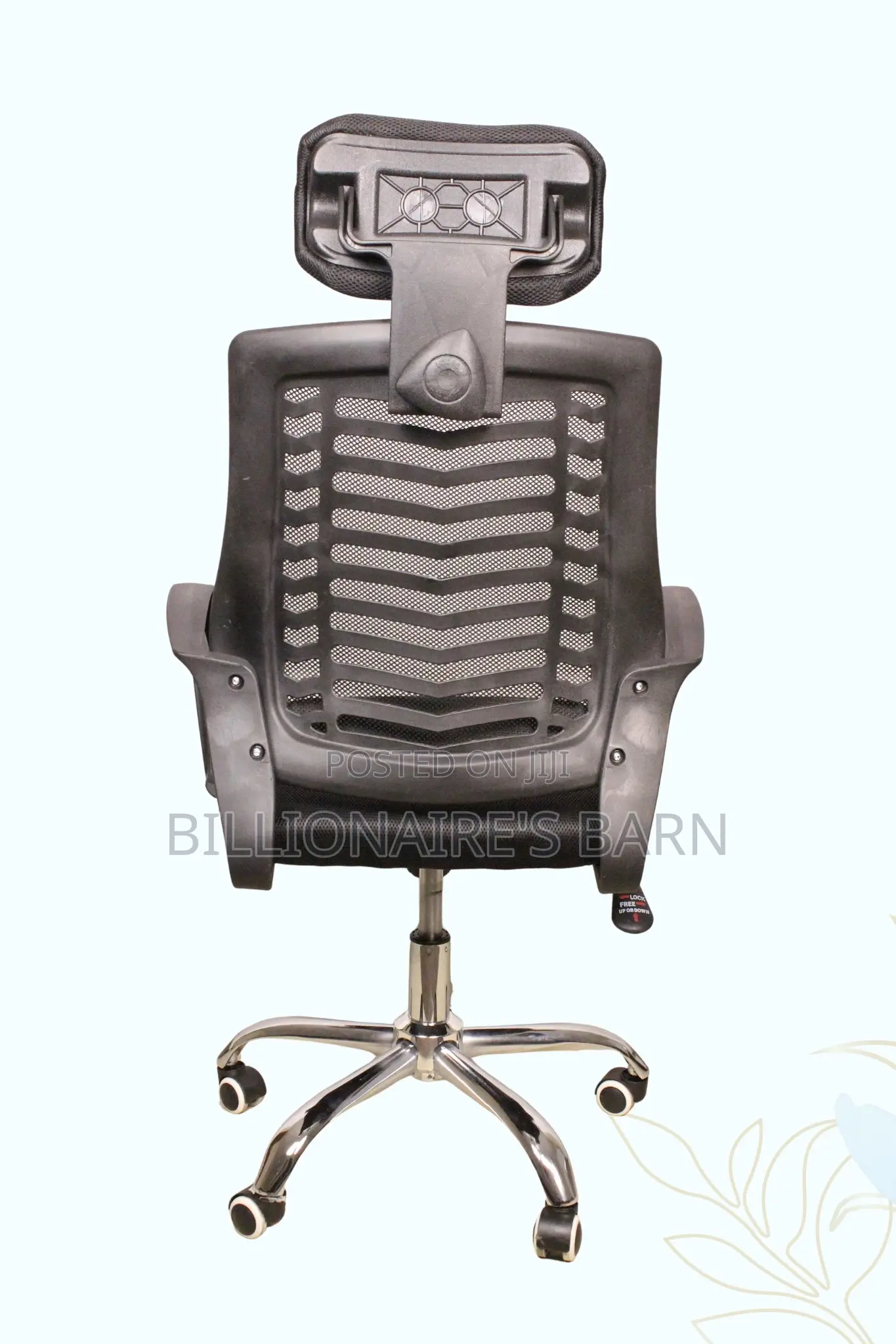 Chair; Secretarial Mesh Ergonomic Headrest Seat-Wheels