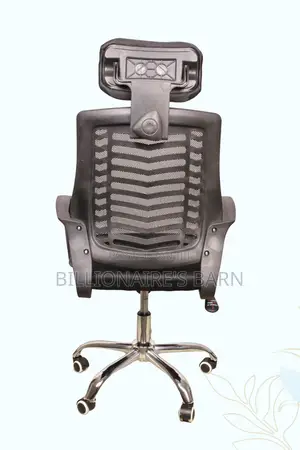 Chair; Secretarial Mesh Ergonomic Headrest Seat-Wheels