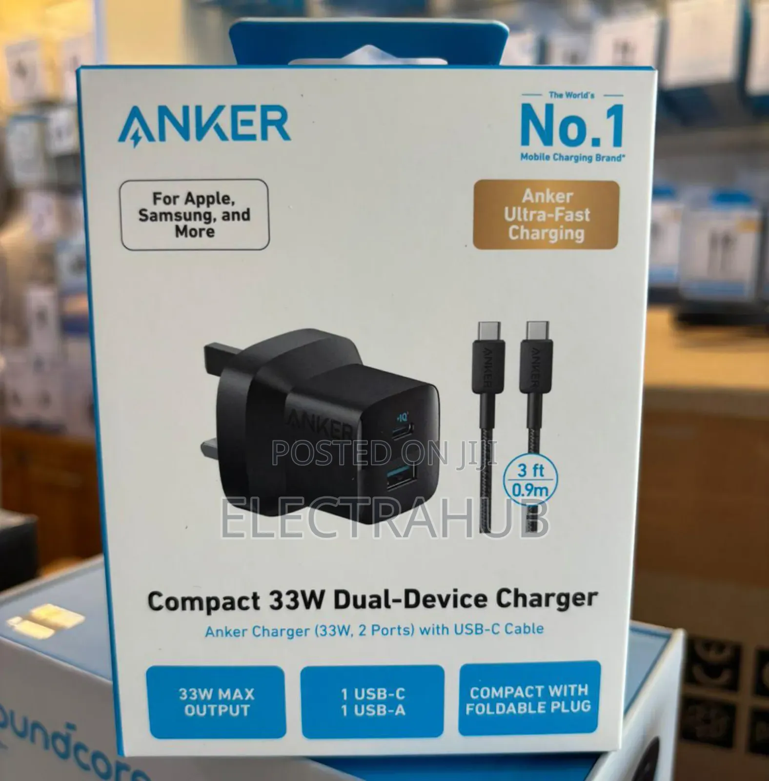 Anker 323 33w Dual Port Charger With Usb-C Cable Brand New
