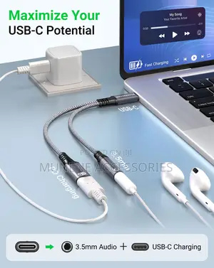 Usb C to 3.5mm Headphone and Charger Adapter Mic Jack Pdcabl