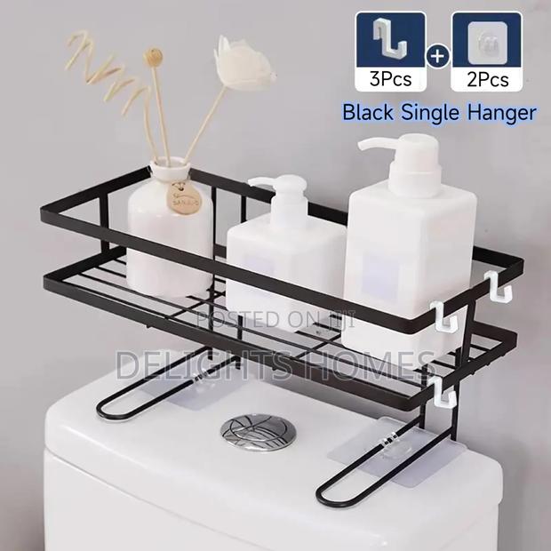 Single Layer Metallic Toilet Top Organizer Rack-Pa