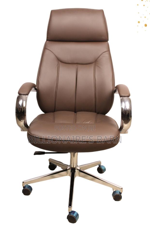 Office Chair, Executive Leather Chair With High Back, Chrome Base - thumbnail 2