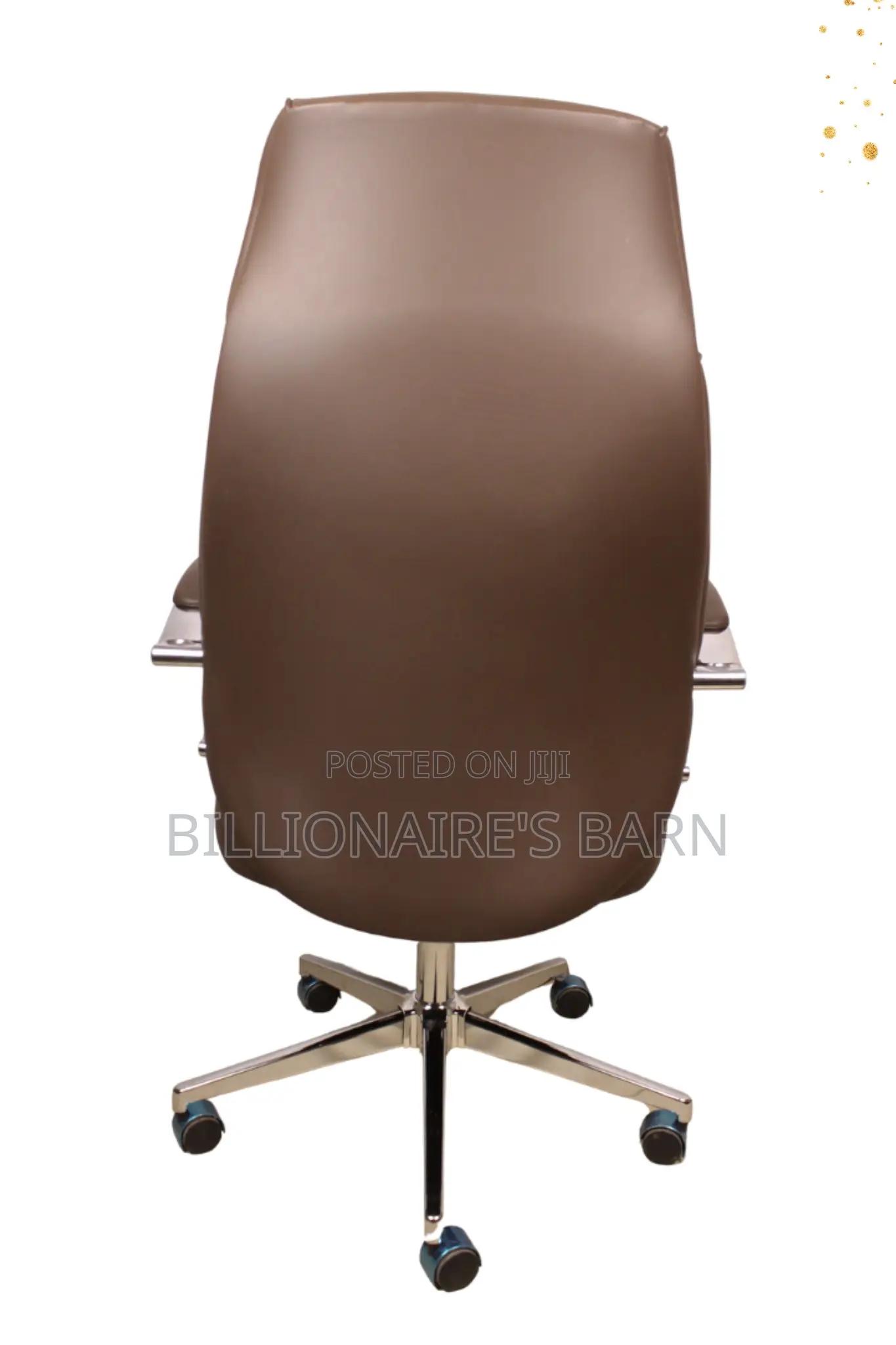 Office Chair, Executive Leather Chair With High Back, Chrome Base