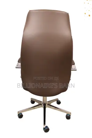 Office Chair, Executive Leather Chair With High Back, Chrome Base