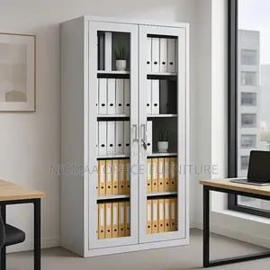 2-Door Glass Metal Filling Cabinet