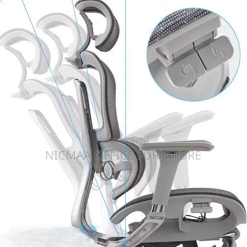 Ergonomic Headrest Mesh Seat