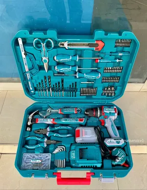 Super Total 165-Piece Tool Set With a 20v Cordless Impact Drill.