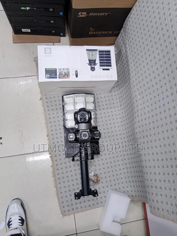 Solar Lamp With 3-Lens CCTV Night Vision - main view