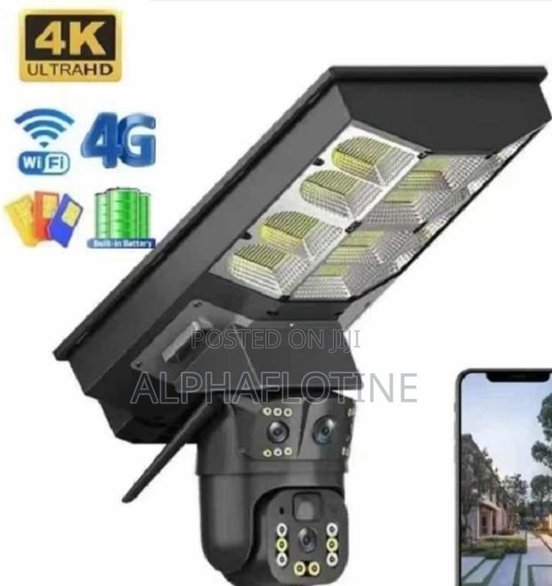 V380 Pro(Tripple Lens)Solar Street Light PTZ Flood Light 4g Camera